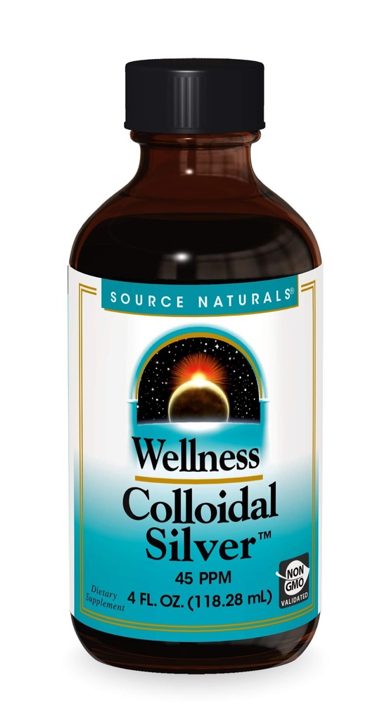 Source Naturals Wellness Colloidal Silver 45 ppm, Supports Physical Well Being* - 4 Fluid oz