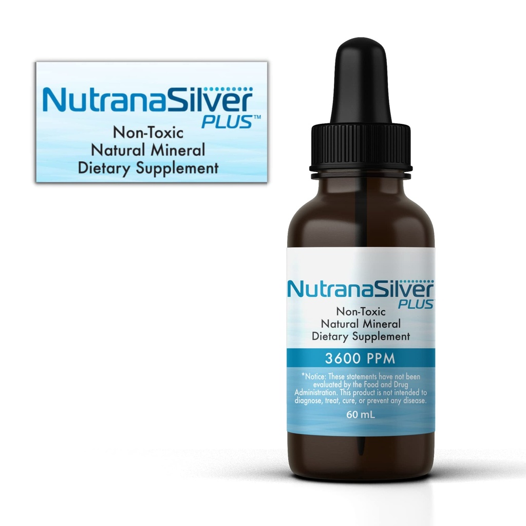 Colloidal Silver 3600 PPM - Nutrana Silver - 60 mL - Natural Mineral Dietary Supplement - Liquid Silver for Health. - Colloidal Silver Dropper