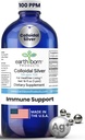 Earthborn Colloidal Silver Liquid (16oz) - 100PPM Pure Monatomic Silver Water - 99.9% Natural Nano Silver Liquid Supplement for Immune Support*, Non-GMO, Glass Bottle | Made in USA