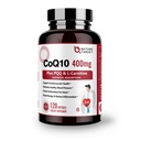 NATURE TARGET CoQ10-400mg με PQQ, Omega-3s & L-Καρνιτίνη, Υψηλή Απορρόφηση Συνένζυμο-Q10 με BioPerine, Υποστηρίζει την καρδιά, τον εγκέφαλο, το ανοσοποιητικό σύστημα, την παραγωγή ενέργειας, 120 υπηρεσίες