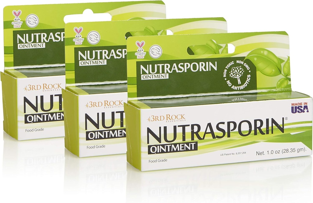 3rd Rock Essentials | Nutrasporin Silver Ointment | Non Toxic Petroleum Free Non Antibiotic First Aid Ointment | All Natural Personal Care (1.0 oz | 3 Pack)