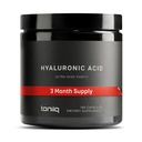 Toniiq Hyaluronic Acid Supplements – Lab Tested 95% Ultra High Purity – Fermented and Bioavailable with Vitamin C – Third Party Lab Tested – 180 Capsules
