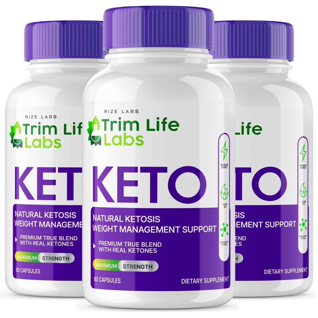 rize labs - - Εργαστήρια trim Life Keto Κάψουλες - Χάπια απώλειας βάρους - Μέγιστη δύναμη υποστήριξης Φόρμουλα, συμπλήρωμα Keto+ACV (180 κάψουλες)