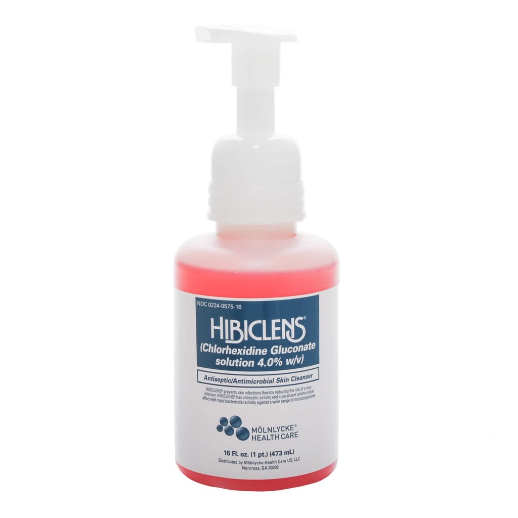 Hibiclens Antiseptic/Antimicrobial Skin Cleanser 16 oz. Liquid NonSterile Pump Bottle 12 per Case 57516