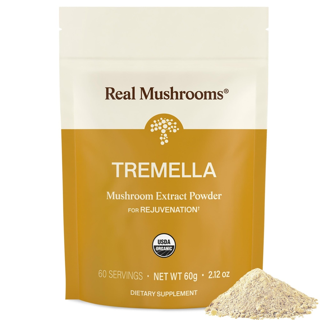 Real Mushrooms Tremella Mushroom Powder – Organic Tremella Extract from Fruiting Body – for Daily Wellness Routine – Vegan, Non-GMO, No Fillers – 60 Servings Mushroom Blend Συμπληρώματα