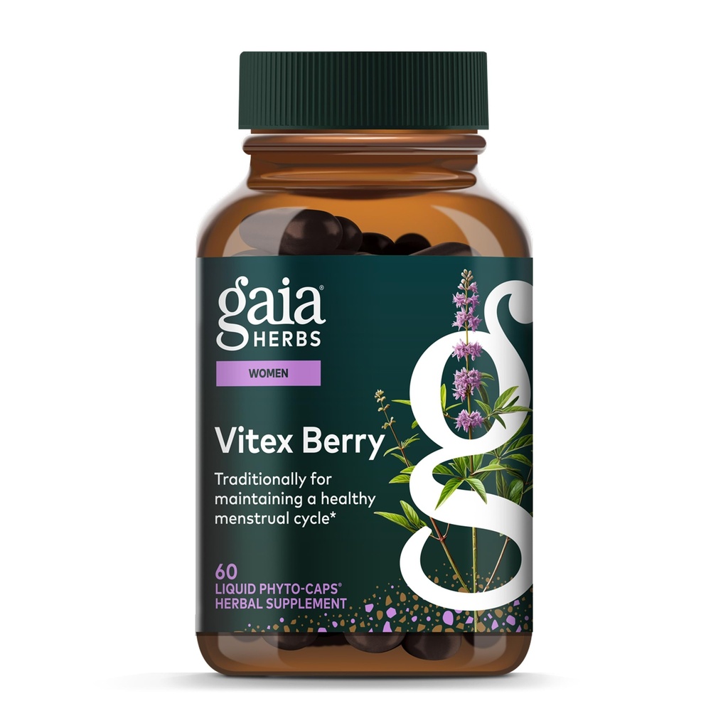 Gaia Herbs Vitex Berry - Υποστηρίζει την ισορροπία ορμονών και γονιμότητα στις γυναίκες - 60 Vegan Liquid Phyto-Capsules (30-Day Supply)