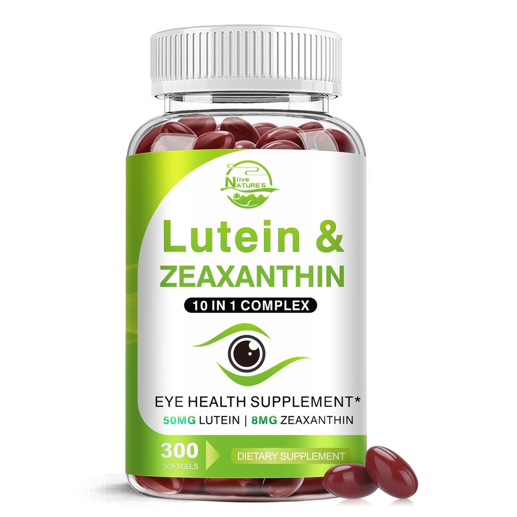 Lutein and Zeaxanthin Supplements, Eye Vitamin & Mineral Supplement, Multivitamin for Vision & Ocular Health with Omega-3, Protect and Enhance Your Eye Health Completely, 300 Softgels
