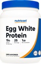 Nutricost Αυγό Λευκή πρωτεΐνη σε σκόνη 1lb (Άγευστη) - Μη ΓΤΟ, Χωρίς γλουτένη