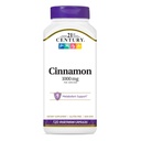 21st Century 1000 mg Cinnamon Vegetarian Capsules (120 Count), Cinnamon Supplements Supports Sugar Metabolism, Gluten-Free, Non-GMO, No Added Preservatives or Artificial Flavors