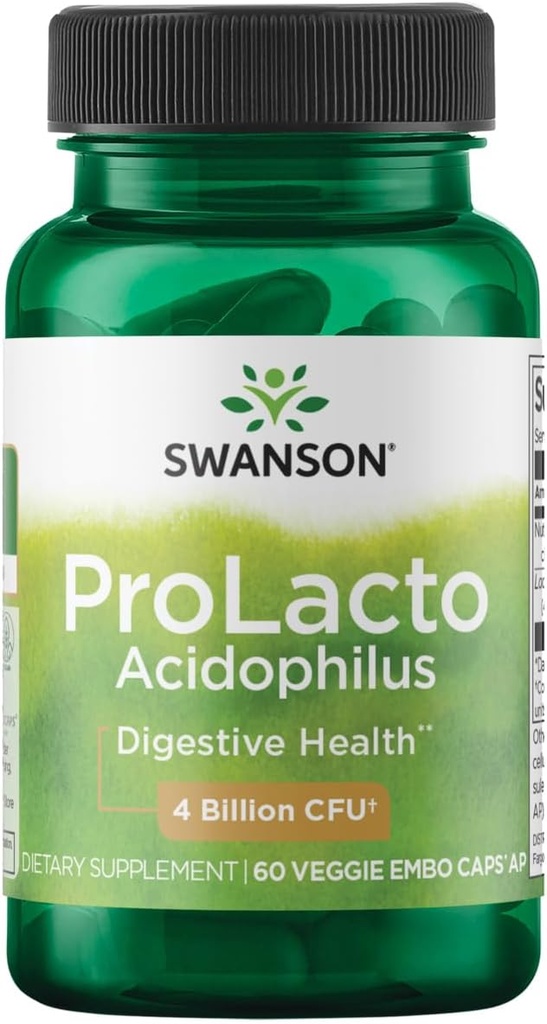 Swanson Prolacto Acidophilus 4 Δισεκατομμύρια κάψουλες Cfu 60 Veg