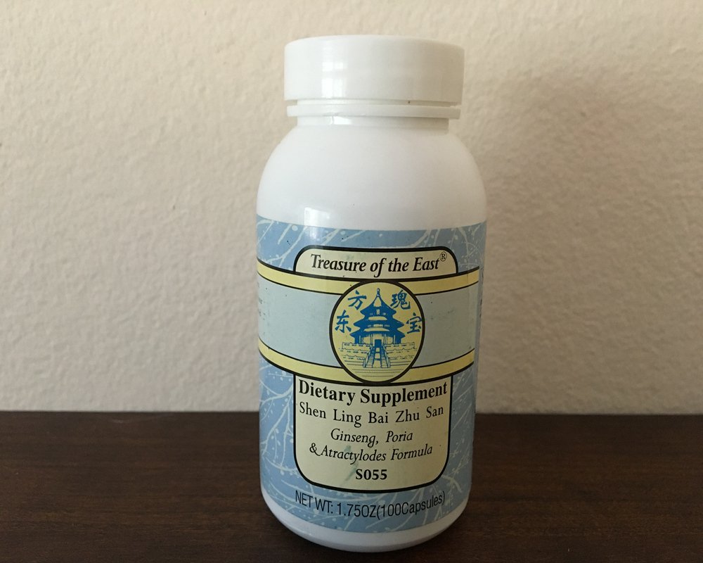 Treasure of The East, Ginseng Poria & Atractylodes Formula - Shen Ling Bai Zhu San (5:1 Concentrated Herbal Extract, 100 Capsules)