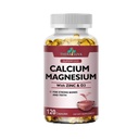 Extra Strength Calcium 1000mg + Magnesium 400mg + D3 + Zinc, Complex Supplement for Bone and Immune Health, 2 Month Supply, 120 Softgels
