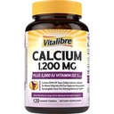 Vitalibre Calcium Supplements for Women - Calcium 1200 mg with Vitamin D3 5000IU, Bone Strength Density, Enhanced Absorption Stomach - Friendly Gentle, No Gluten, No Soy, Non GMO, 120 Coated Tablets