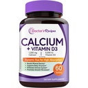 Doctor's Recipes Calcium 1200 mg with Vitamin D3, Calcium Supplements for Women & Men, Non-GMO, No Soy, Bone & Immune Support, Calcium Carbonate, Extra Absorption, 60 Tablets