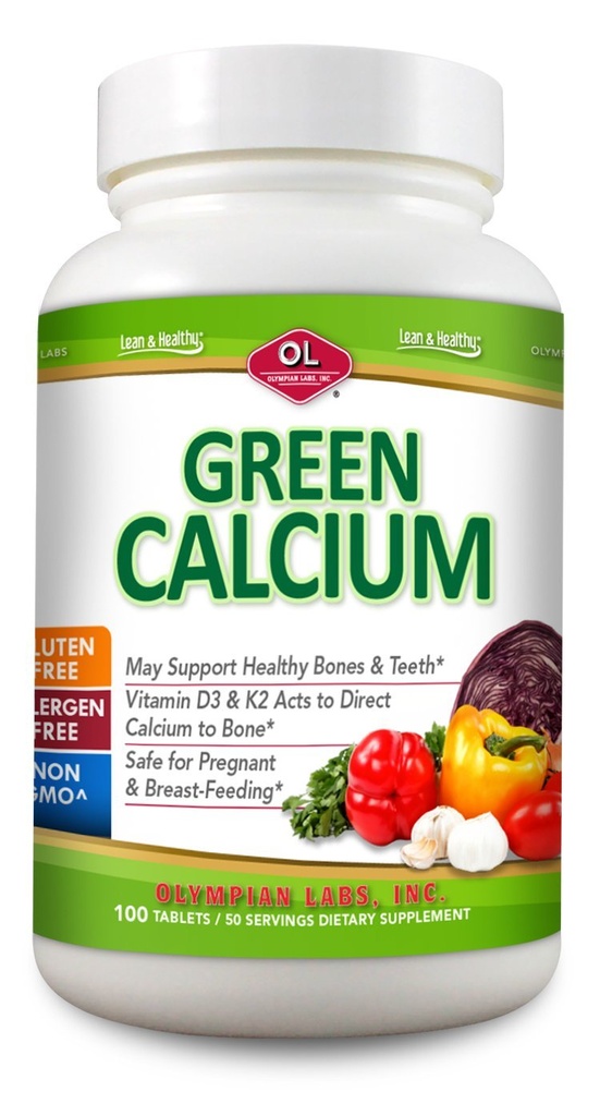 Olympian Labs Calcium Plus Magnesium, Formulated with Vitamin C, K2 & D3, 100 Tablets Supporting Healthy Bones & Teeth