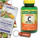 Spring Valley Vitamin C Immune Health Fast Dissolve Chewable Tablets 500 mg 120 Ct Plus Vitamin Vitality & Pill Container (3 Items)!