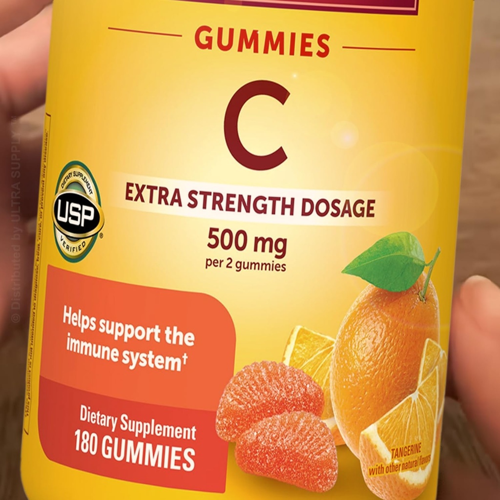 Nature_Mades Vitamin C Gummies 500mg (360 Count - Value Pack) | Tangerine Flavor, Antioxidant Support, Daily Wellness, Gluten Free, Extra Strength Dosage