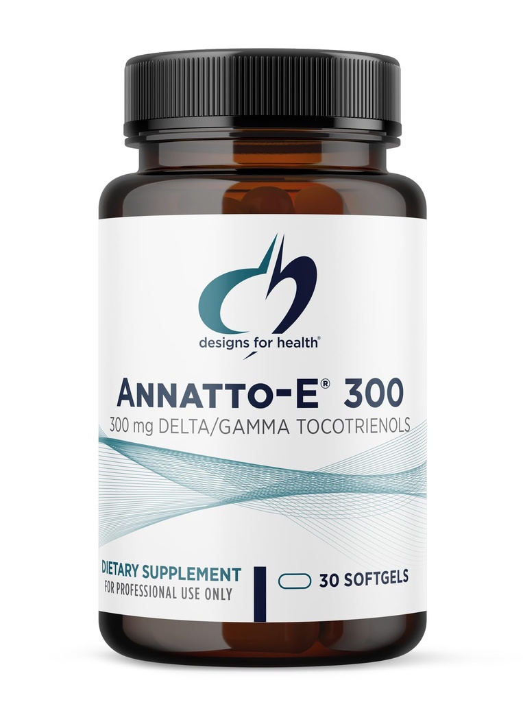 Designs for Health Annatto-E 300 mg Tocotrienols - DeltaGold Vitamin E Complex Supplement with Delta + Gamma Tocotrienols - Cardiovascular, Healthy Aging + Antioxidant Support - Non-GMO (30 Softgels)