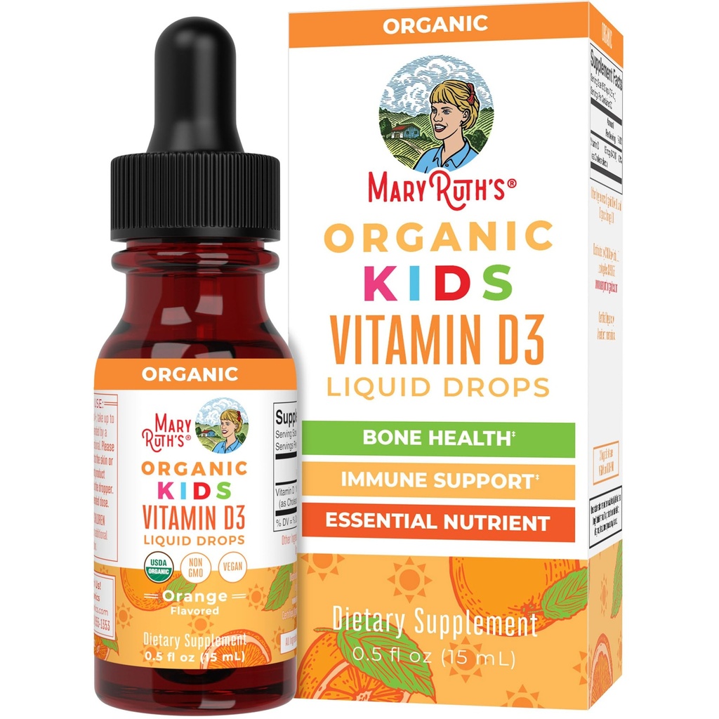 MaryRuth Organics USDA Βιολογική βιταμίνη D3 Υγρές σταγόνες για τα παιδιά 