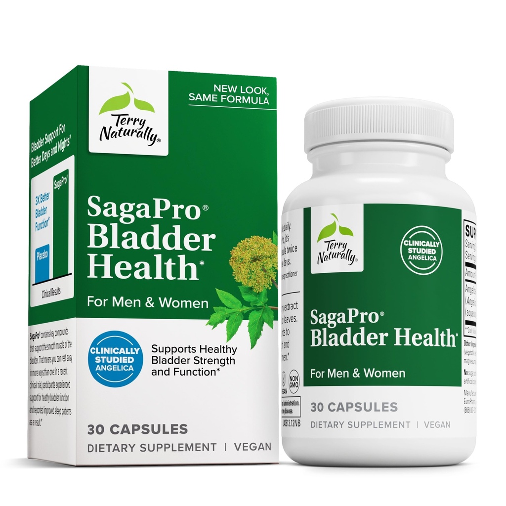 Terry Naturally SagePro Bladder - Bladder Support Supplement - Dietary Supplement with Angelica Leaf Extract - Vegan Capsules to Aid Urinary Tract Function & Health - 30 Capsules