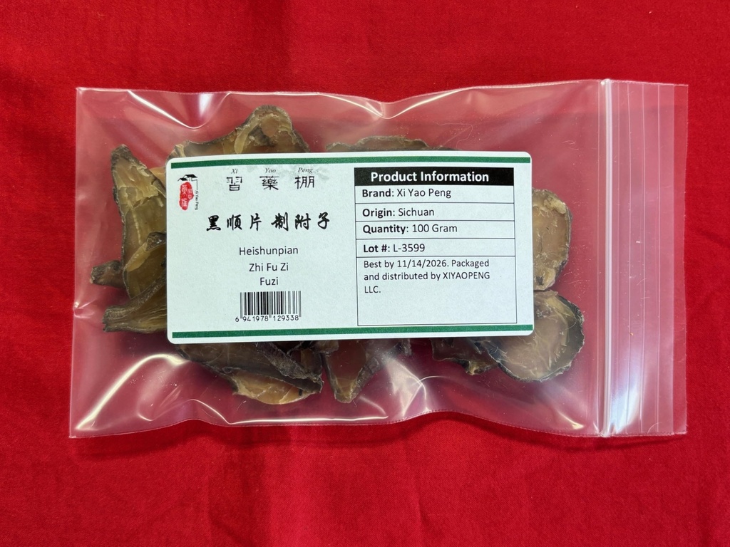 XYP Heishunpian Hei Shun Pian Zhi Fu Zi 黑顺片 制附子 100Gram