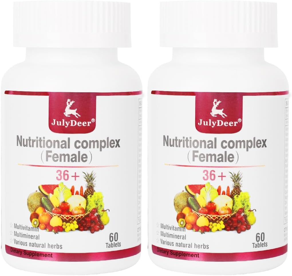 One Daily Tablet Multivitamin for Women - Πλήρης πολυμινορική με βιταμίνη Α, C, D, E και B- Complex, Ψευδάργυρος & Περισσότερα για Γυναικεία Ανοσία, Μαλλιά, Δέρμα & Νύχια, Διέγερση + Χορτοφαγικά - 2 Μπουκάλια