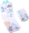 1Pack Travel Pill Organizer - 10 Compartments Pill Case, Compact and Portable Pill Box, Perfect for On-The-Go Storage, Hill Holder for Purse White