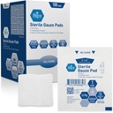 MED PRIDE Sterile Nonstick Gauze Dressing Pads,12-Ply Cotton,2x2 in,100-Ct