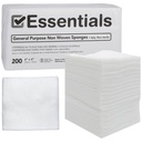 Essentials Non-Sterile Gauze Sponges - 200 Count, 4-Ply, 4'' x 4'' Pads, Non-Woven, Wound Care Product for First Aid Kit/Medical Facilities