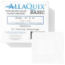 4"x4" Sterile Gauze Island Dressing with Adhesive Border – Post-Surgical Wound Care Pads, Non-Stick, Absorbent – for Home Use, Nurses, Clinics, IV Sites, First Aid – 50 Pack, Latex-Free