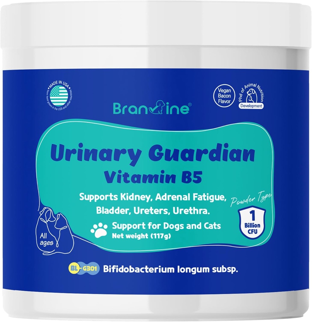ουροποιός Guardian for Dogs and Cats - Υποστηρίζει το νεφρό, Adrenal Fatigue, Bladder, Urethers, Urethra, Vegan Bacon Flavor (117g) (Vitamin B5)