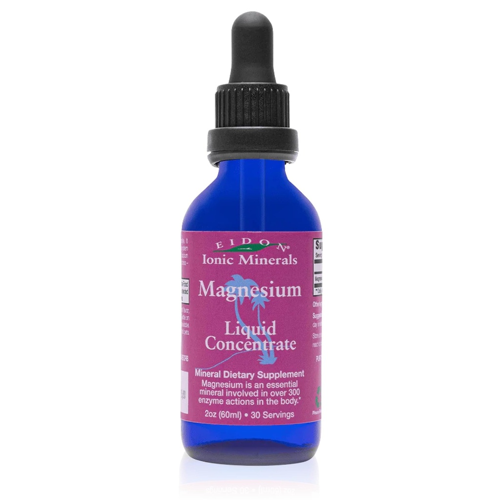 Eidon Liquid Magnesium Concentrate - Ionic Magnesium Drops συμπλήρωμα για ενήλικες, άνδρες και γυναίκες, υποστηρίζει τη μυϊκή χαλάρωση, Bioδιαθέσιμο, χωρίς πρόσθετα ή συντηρητικά - 2 oz