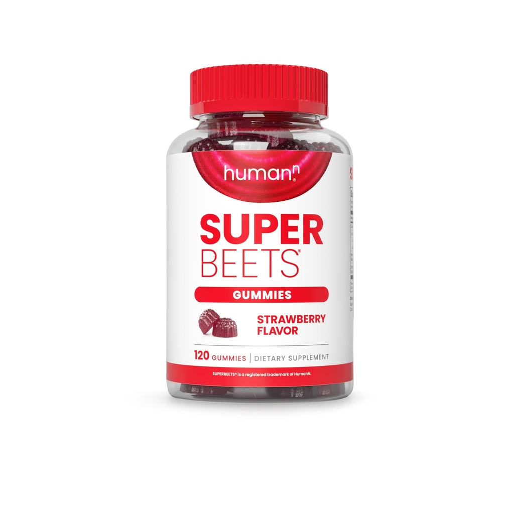 HumanN SuperBeets Φράουλα Καρδιές Gummies - Beetroot & Grape Seed Extract, 120 Count