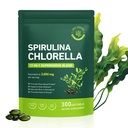 Organic Spirulina Chlorella Capsules,Non-GMO and Gluten Free Supplement,300 Softgels