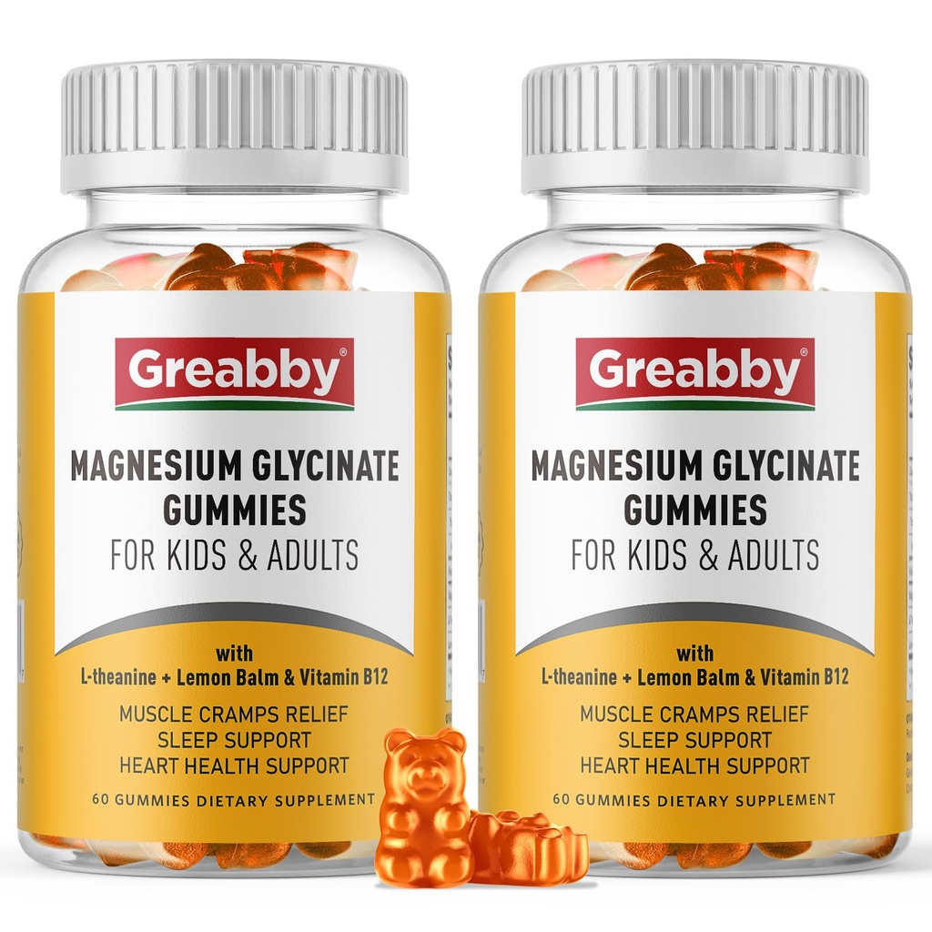 Γλυκινικό μαγνήσιο Glycinate Gummies for Kids & Adults - Γλυκινικό μαγνήσιο 300mg Chewable Supplement - Προάγει τον ύπνο, τους μυς, την χαλάρωση (120Count)