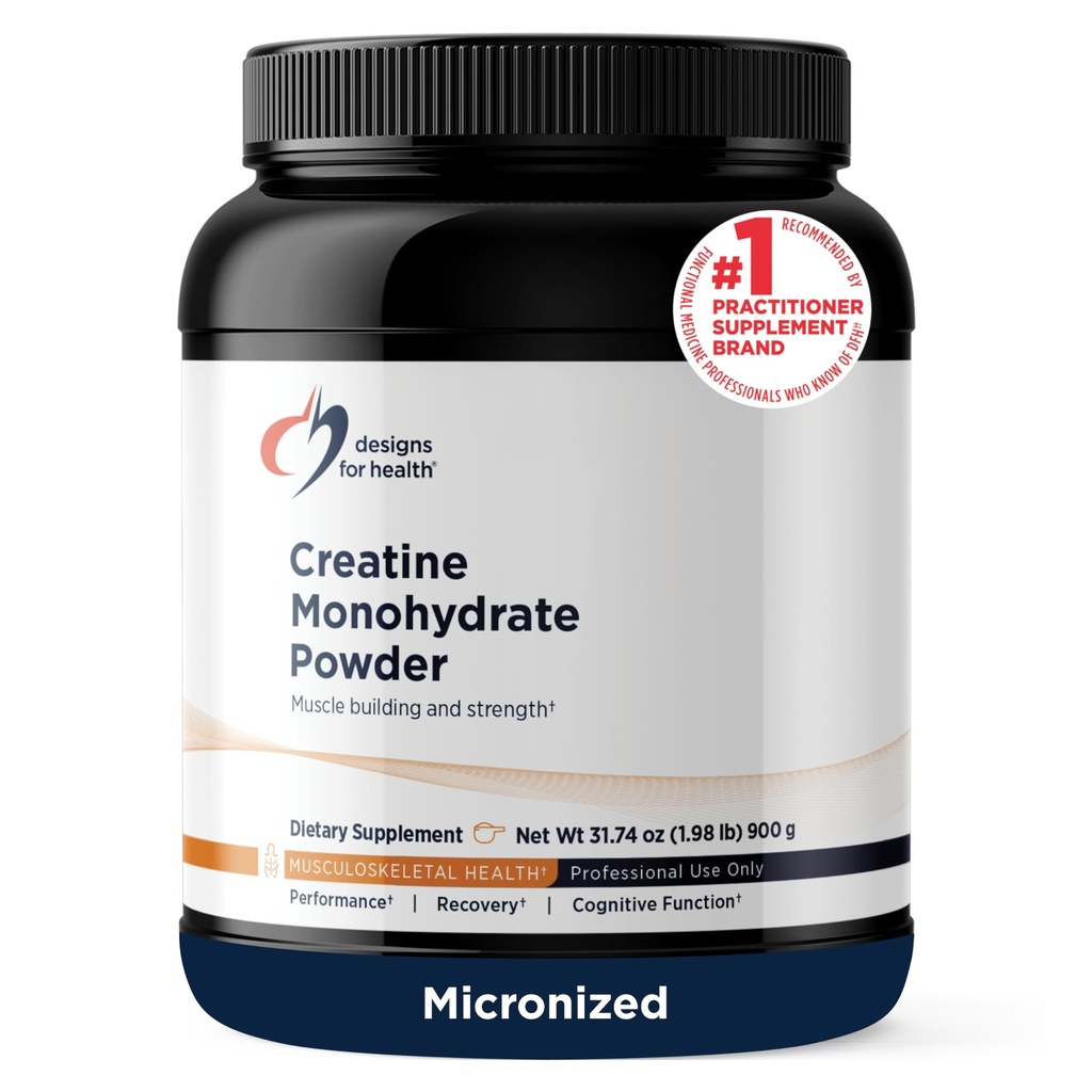 Designs for Health Creatine Monohydrate Powder - Unflavored Micronized Creatine Powder for Women & Men to Support Muscle Strength, Exercise + Brain Health, Pure Creatine Monohydrate 5g (180 Servings)