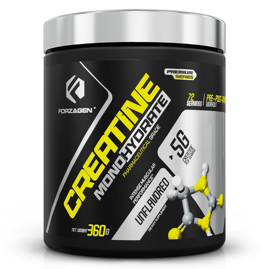 Forzagen Creatine Monohydrate Powder Unflavored, Micronized Creatine Powder for Muscle Gain for Men & Women, Creatina Monohidratada en Polvo, Creatina para Aumentar la Masa Musculal - 72 Υπηρεσίες