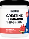 Nutricost Creatine Monohydrate + Hydration Watermelon Flavored (30 Services) - 7 Βιταμίνες & Ορυκτά, 5000mg Creatine Per Service
