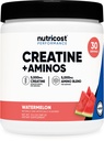 Nutricost Creatine + Aminos 30 Υπηρεσίες (Νερόμελο Γεύση) - 5.000mg Creatine Monohydrate + 5000mg Amino BCAA Blend ανά υπηρεσία