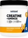 Nutricost Creatine + Aminos 30 Υπηρεσίες (Peach Mango Flavored) - 5.000mg Creatine Monohydrate + 5000mg Amino BCAA Blend ανά υπηρεσία