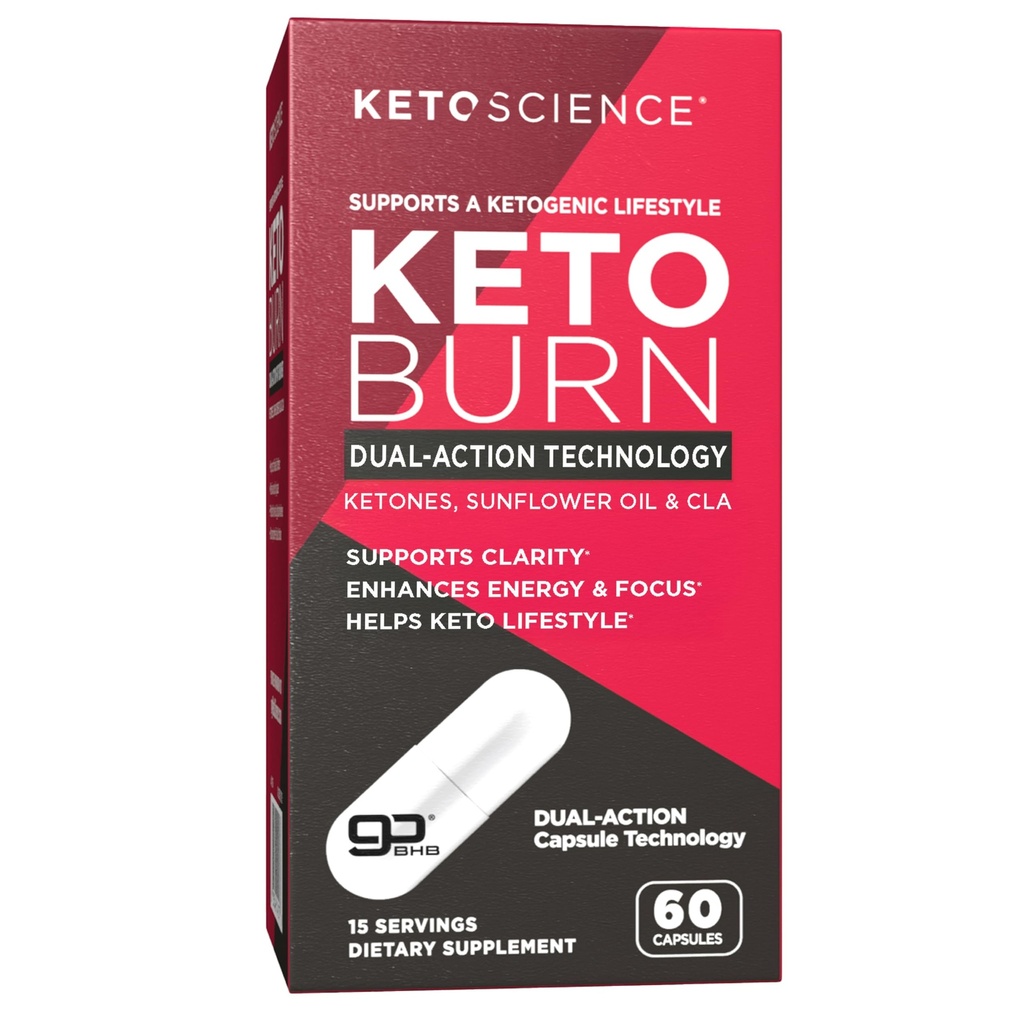 Keto Science Keto Burn Κάψουλες, εξωγενής κετόνη, διπλή δράση με BHB & EGCG, κετόνες για ενυδάτωση, Keto BHB, υποστήριξη βάρους, ενέργεια, εστίαση & Κέτωση, 60 κάψουλες, 15 εξυπηρετήσεις