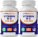 Vitamatic Vitamin B2 (Riboflavin) 250 mg - 200 Capsules - 2 Pack