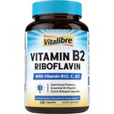 Vitamin B2 400 mg, Riboflavin, Essential Daily B Vitamin, Easily Absorbed Form, with B12, D3, VC, 120 Capsules