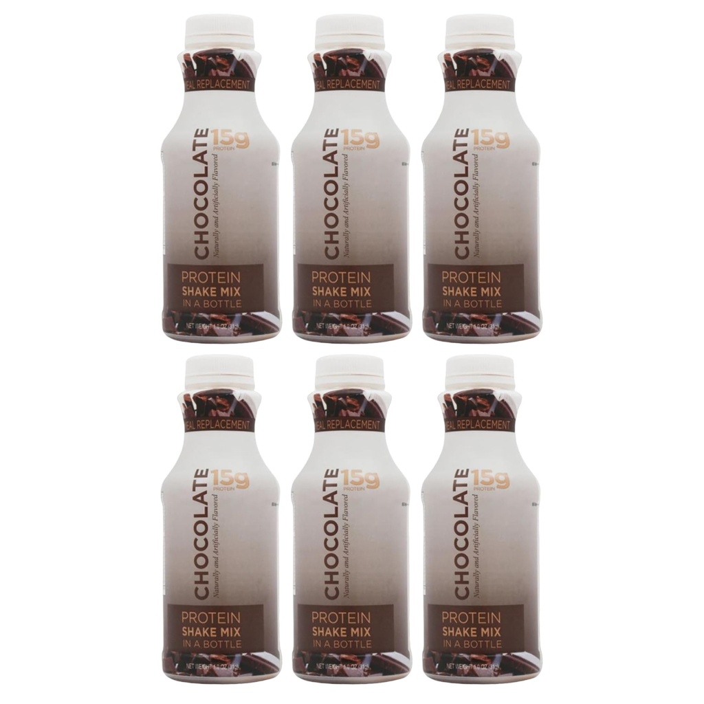 BariatricPal 15g Protein Shake Mix in a Bottle - Chocolate Cream (6-Pack)
