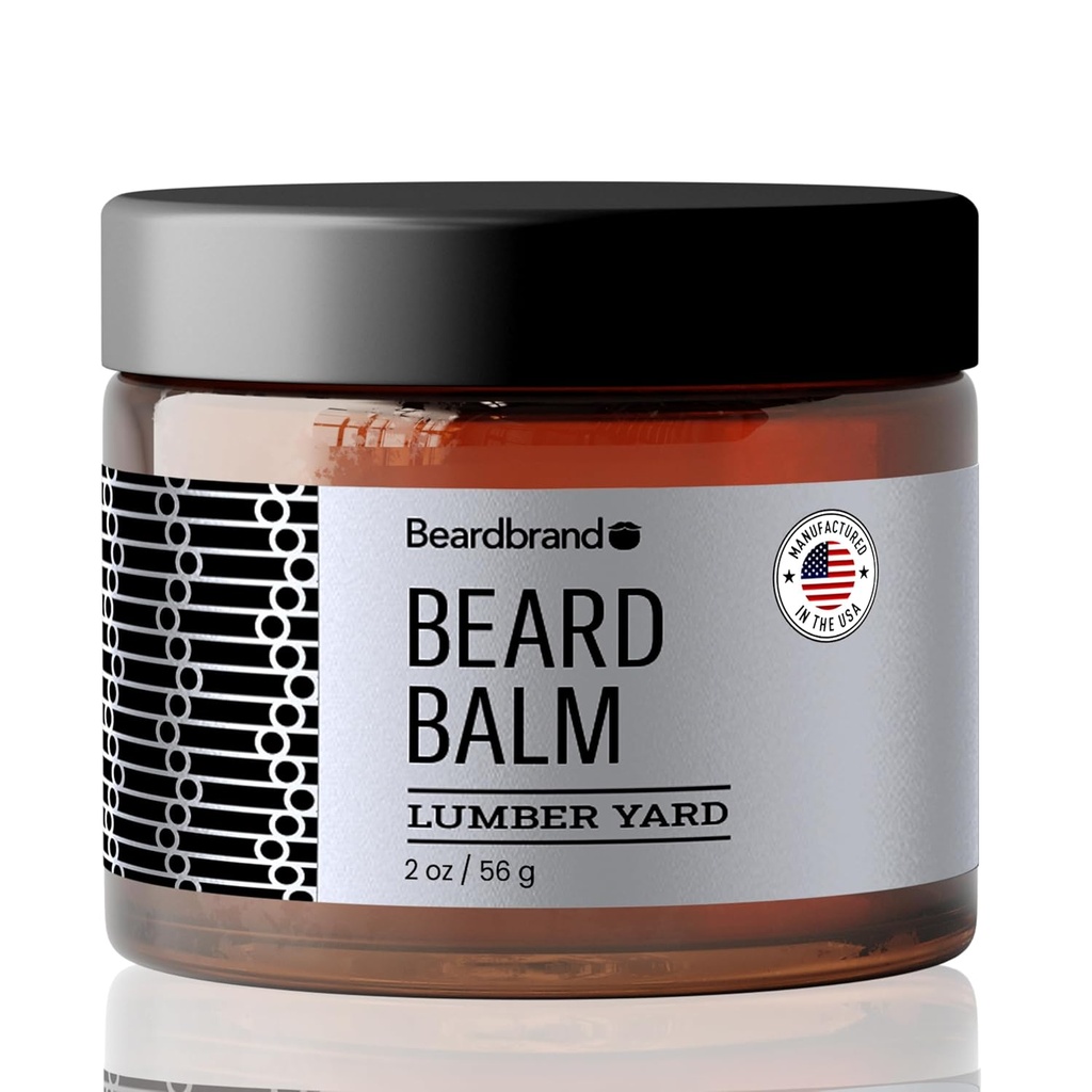 Beard Balm για τους άνδρες - Βοηθητικό πακέτο ταξιδιών Balm - Υποστηρίζει Thicker Beard, Lumber Yard scent, φυσικά συστατικά Βούτυρο μειώνει την ξηρότητα και ενισχύει την εμφάνιση - 2 oz