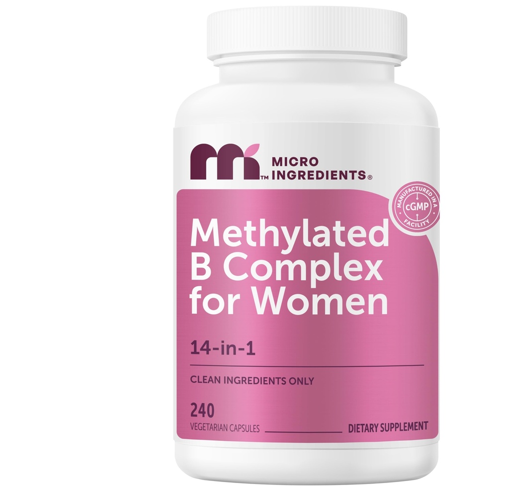 Micro Ingredients μεθυλιωμένο σύμπλοκο Β για γυναίκες, 240 κάψουλες χορτοφαγίας 