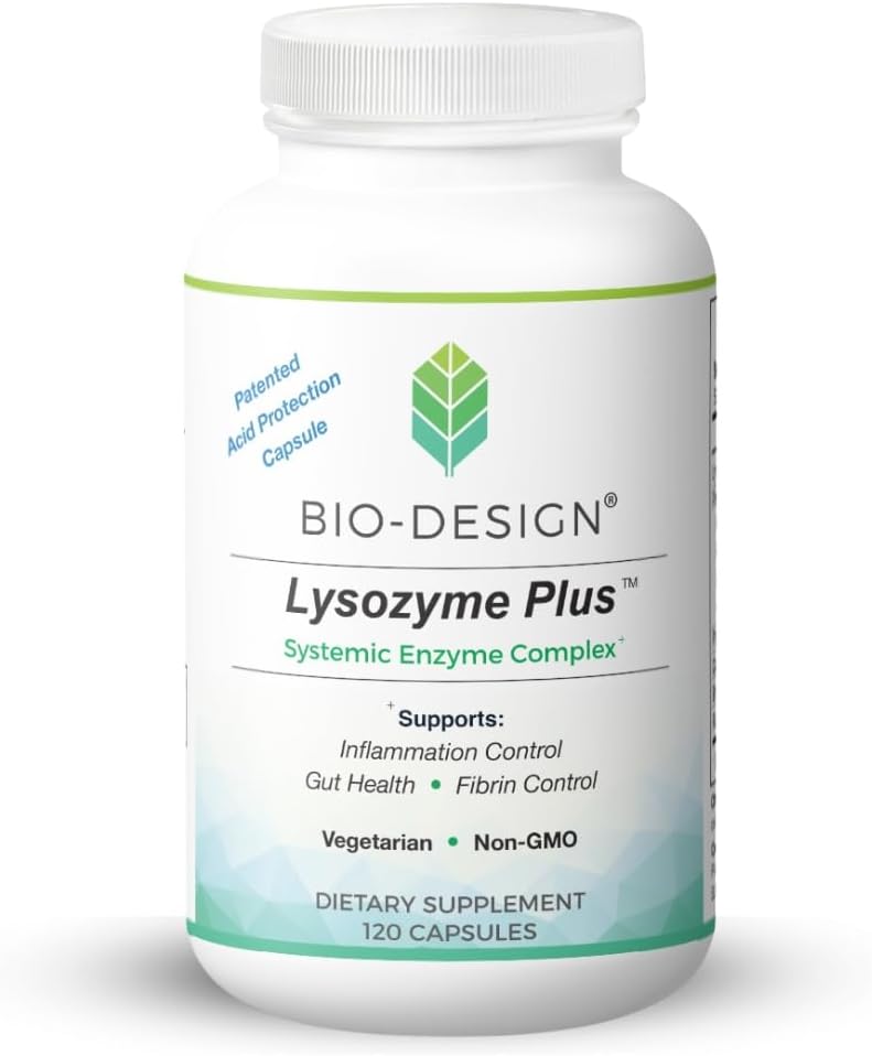 Lysozyme Plus Systemic Enzyme Complex - Ευρύτερο Φάσμα & Πολύ Ενεργά Χορτοφαγικά Ένζυμα - Υποστηρίζει την Υγεία, Φλεγμονή και Φλεγμονή - 120 Κάψουλες