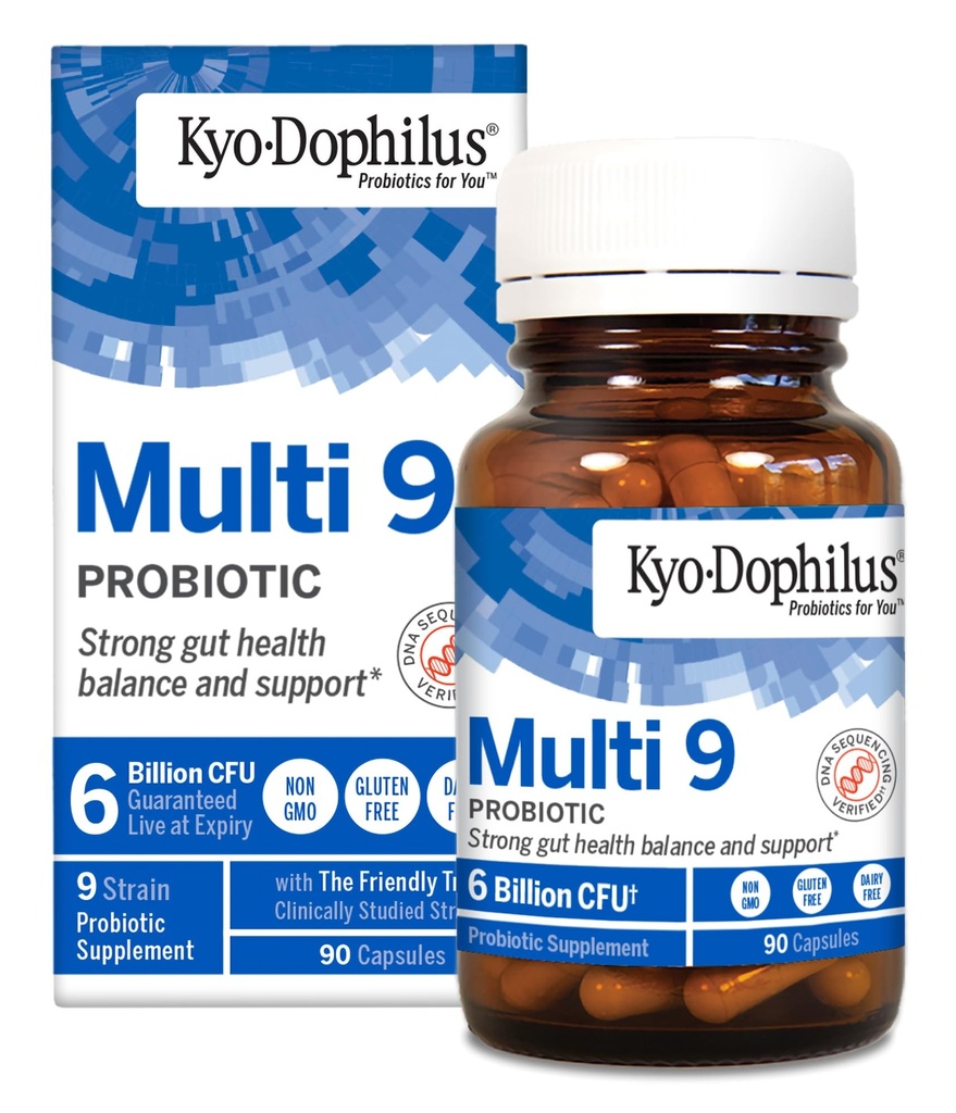 Kyolic Kyo-Dophilus Multi 9 Probiotic, Strong Gut Health Balance and Support*, 90 Capsules