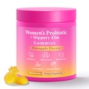 BURMINY Juicy Feminine Probiotics Gummies, Premium Feminine Balance Probiotics with Slippery Elm for Women's pH Balance and Freshness – Υποστήριξη Daily Wellness & Comfort 60 Ανανάς Gummies