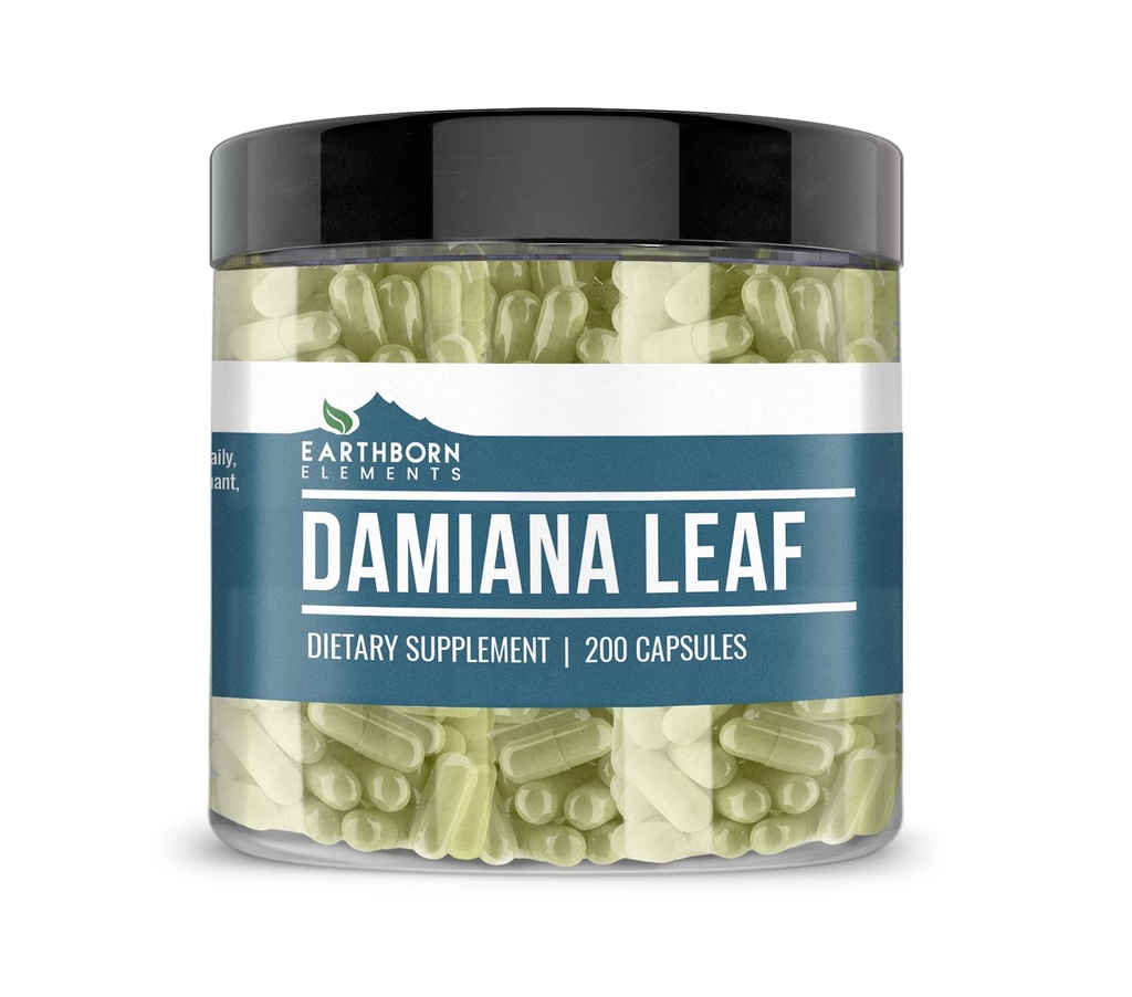 Earthborn Elements Damiana Leaf 200 Κάψουλες, Καθαρές & Αδιάλυτες, Χωρίς Πρόσθετα